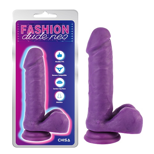 7.6'' Dual Density Cock Dildo สีม่วง