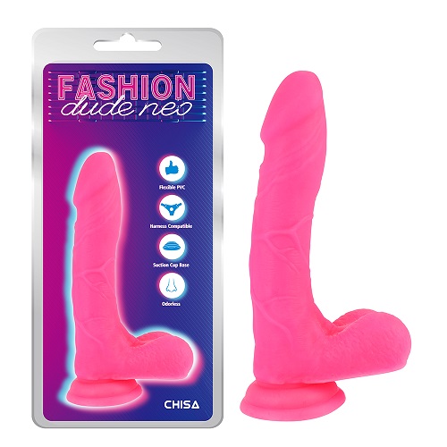 8'' Dual Density Cock Dildo สีชมพู